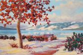 RobynLake-WinterReds-OkanaganLake24x36